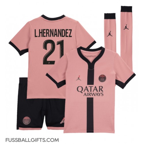 Paris Saint-Germain Lucas Hernandez #21 Fußballbekleidung 3rd trikot Kinder 2024-25 Kurzarm (+ kurze hosen)